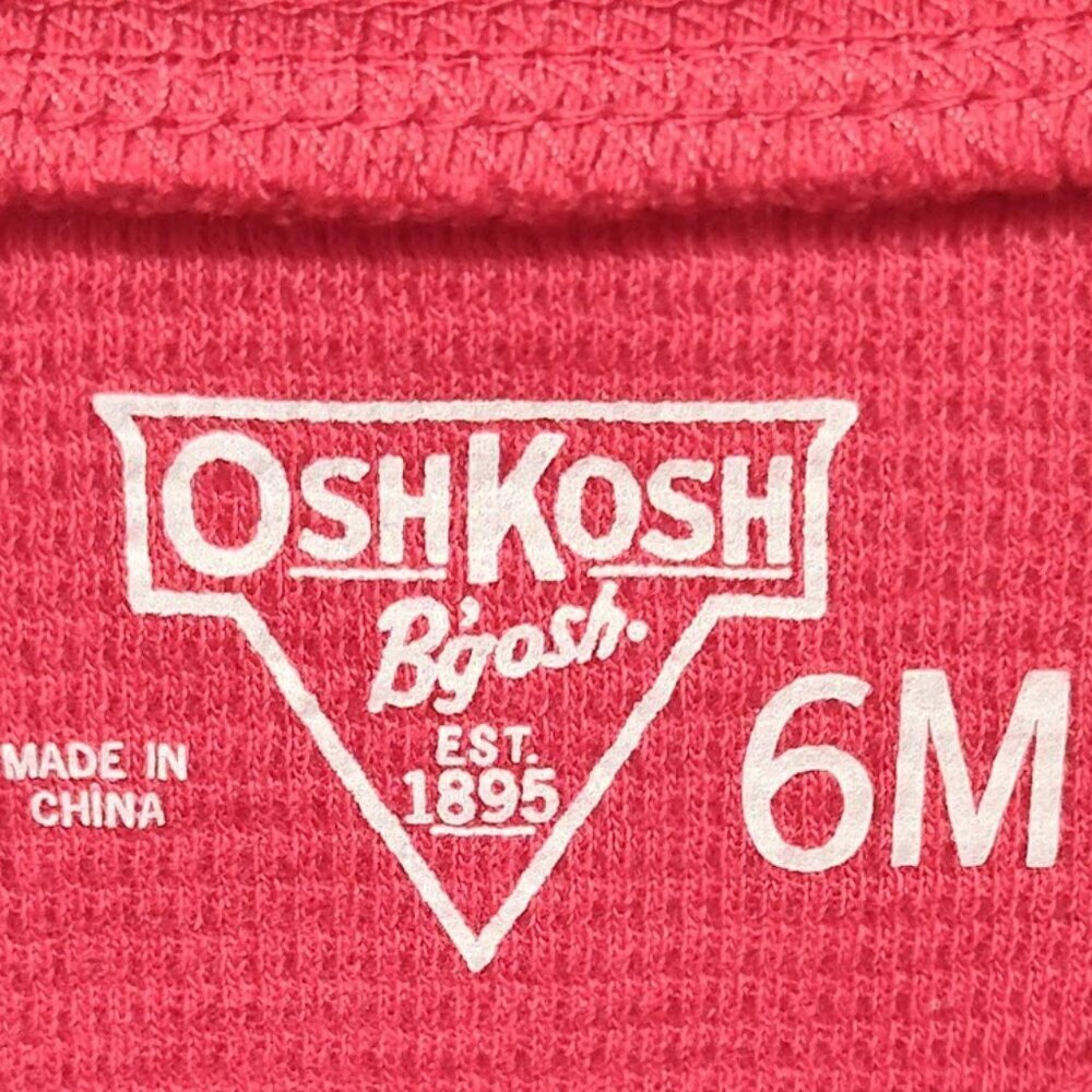 Oshkosh 6 Month Boy's Snap Bottom Top 100% Cotton 2010 NWT Red - Picture 6 of 8